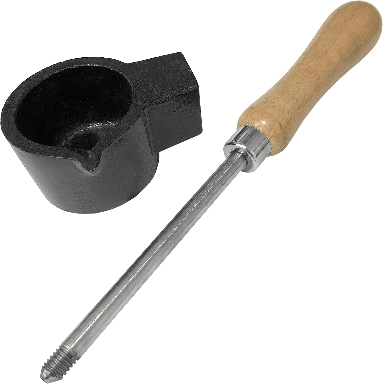 CAST Iron Melting Pot : Precious Metal Crucible Dish Handle Gold Silver Mix Tool (565)