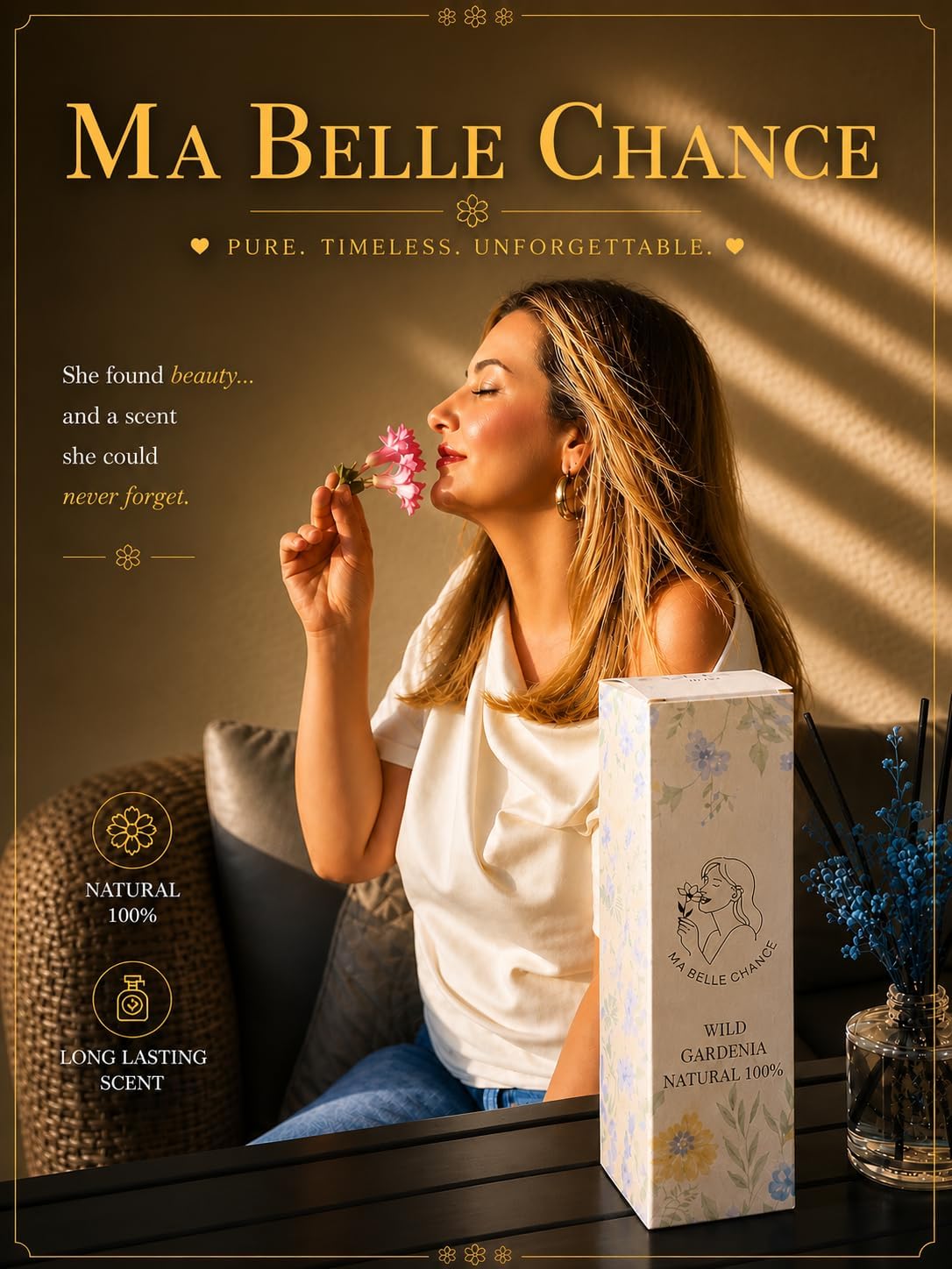 Reed Diffuser – Natural Home Fragrance – 150ml – Long Lasting – Elegant Glass Bottle for Living Room, Bedroom & Bathroom