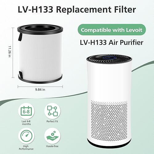 Miniatura 2 de LV-H133 - Filtro de repuesto compatible con purificador de aire LEVOIT LV-H133, filtro HEPA 3 en 1, número de pieza LV-H133-RF, 1 paquete