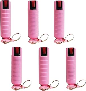 1/2 Oz Wildfire 1.4 Percent MC Hard Case Key Chain Pepper Spray Bundle - Choice of Colors - Lot of 6 Pieces (Pink Wildfire)