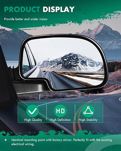 Miniatura 5 de SCITOO Espejo retrovisor lateral derecho del pasajero para 1999-2007 para Chevy Silverado Pickup 2000 para Chevy Suburban 1999-2006 para GMC Sierra