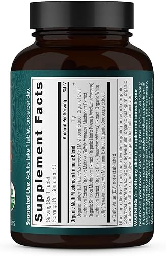 Miniatura 9 de Ancient Nutrition Suplemento de hongos, tableta orgánica de apoyo inmunológico de múltiples hongos, apoya la respuesta al estrés, sin gluten, apto