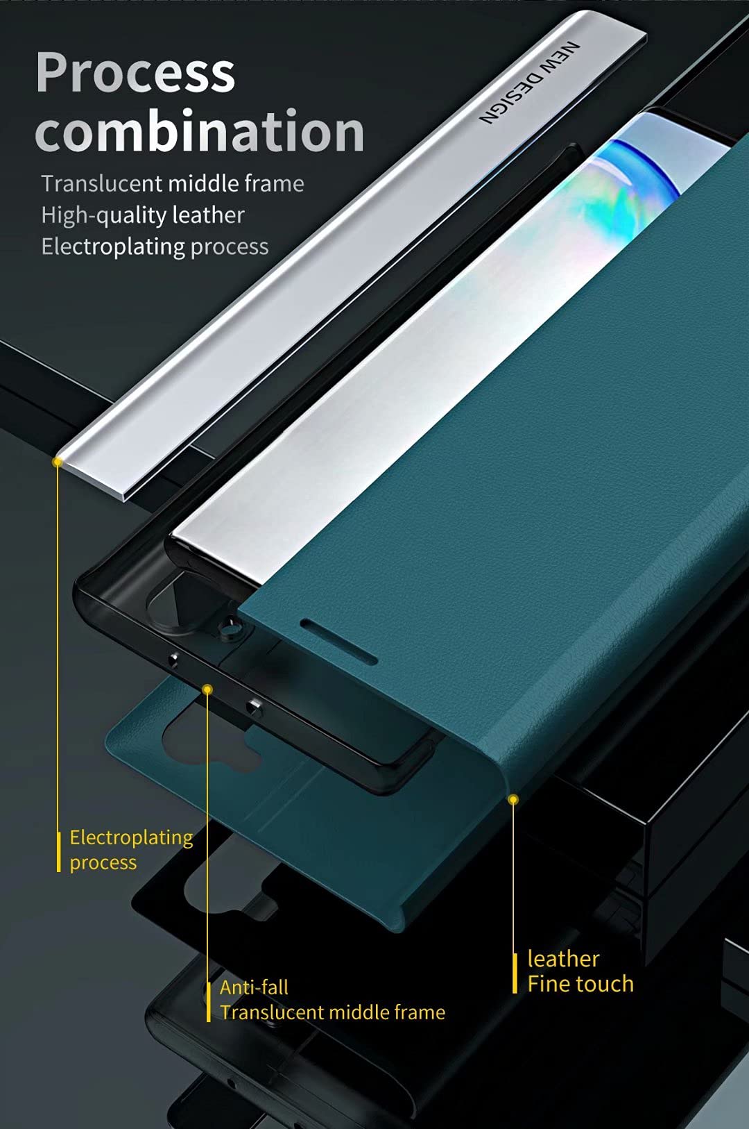 Custodia per Xiaomi Redmi Note 10 5G Smart Flip Cover con finestra laterale in TPU antiurto Argento