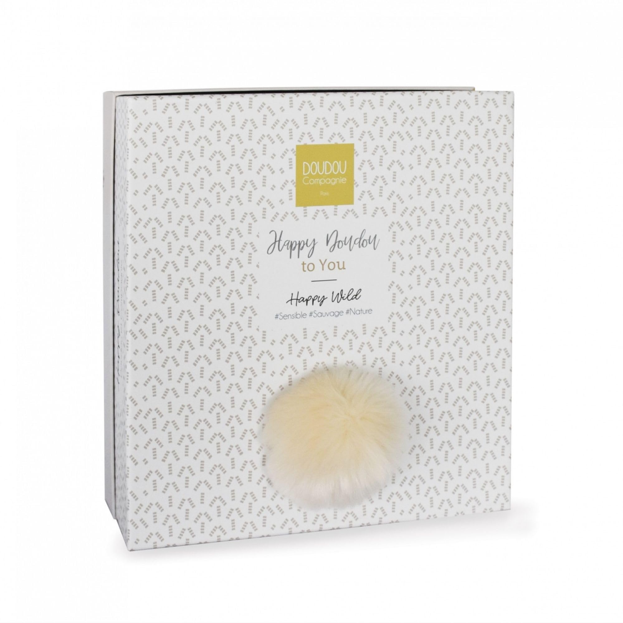 Coffret Doudou plat Lapin beige - Happy Wild - Doudou et compagnie