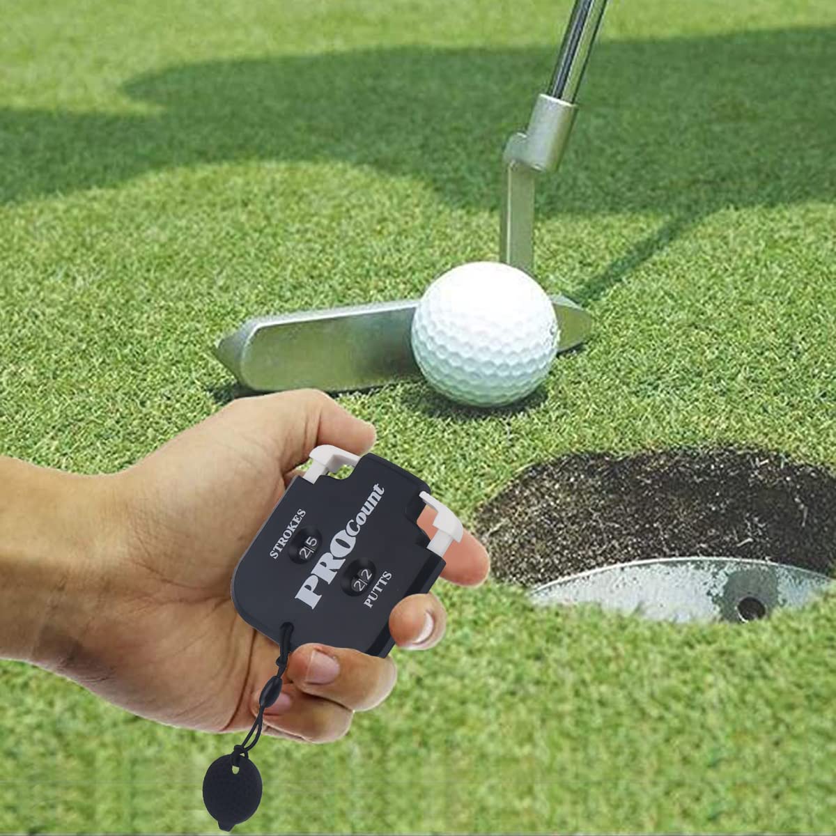 HISTAR Mini Golf Tally Contador Clicker Turning Technology Score Stroke Counter Golf Juego Strike up para hombres (Negro2+Blanco2)
