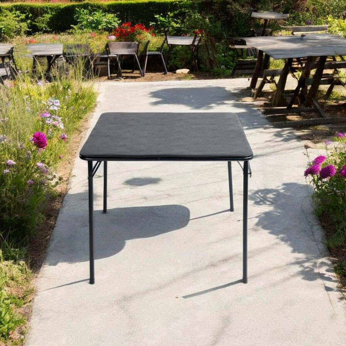 Homy Casa 1-Pack Folding Picnic Table, Portable and Compact Design, Easy Setup and Storage, Durable Metal Frame, Ideal for Outdoor Events, Barbecues, and Picnics, Black