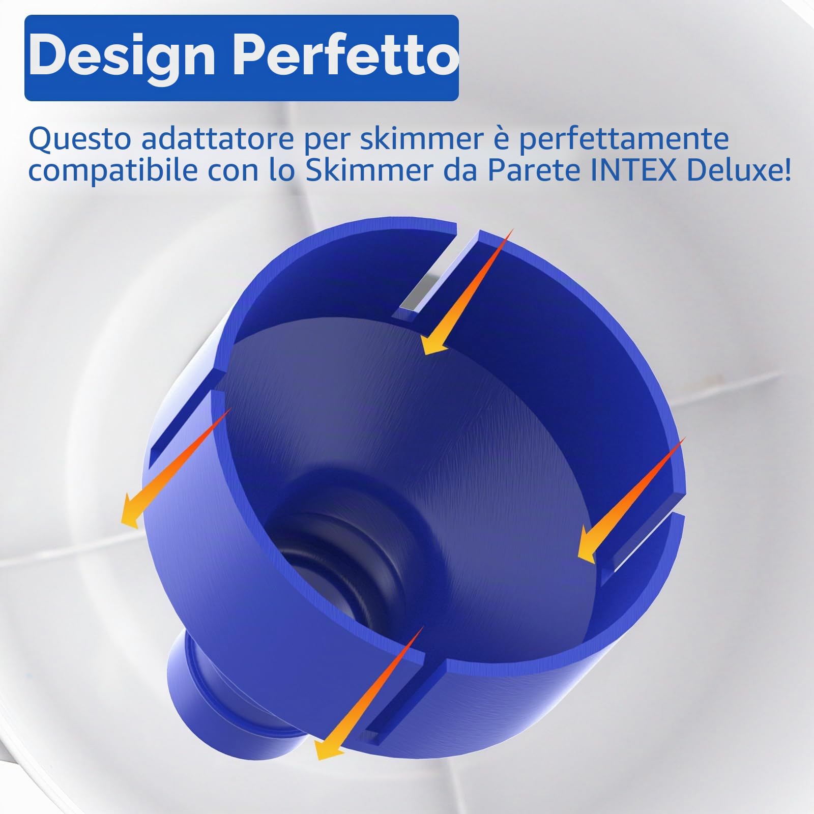 GFYYBKJ Adattatore per skimmer Intex con fascetta stringitubo, utilizzato per collegare l'aspirapolvere per piscina fuori terra/interrata e lo skimmer per piscina, skimmer per piscina fuori terra