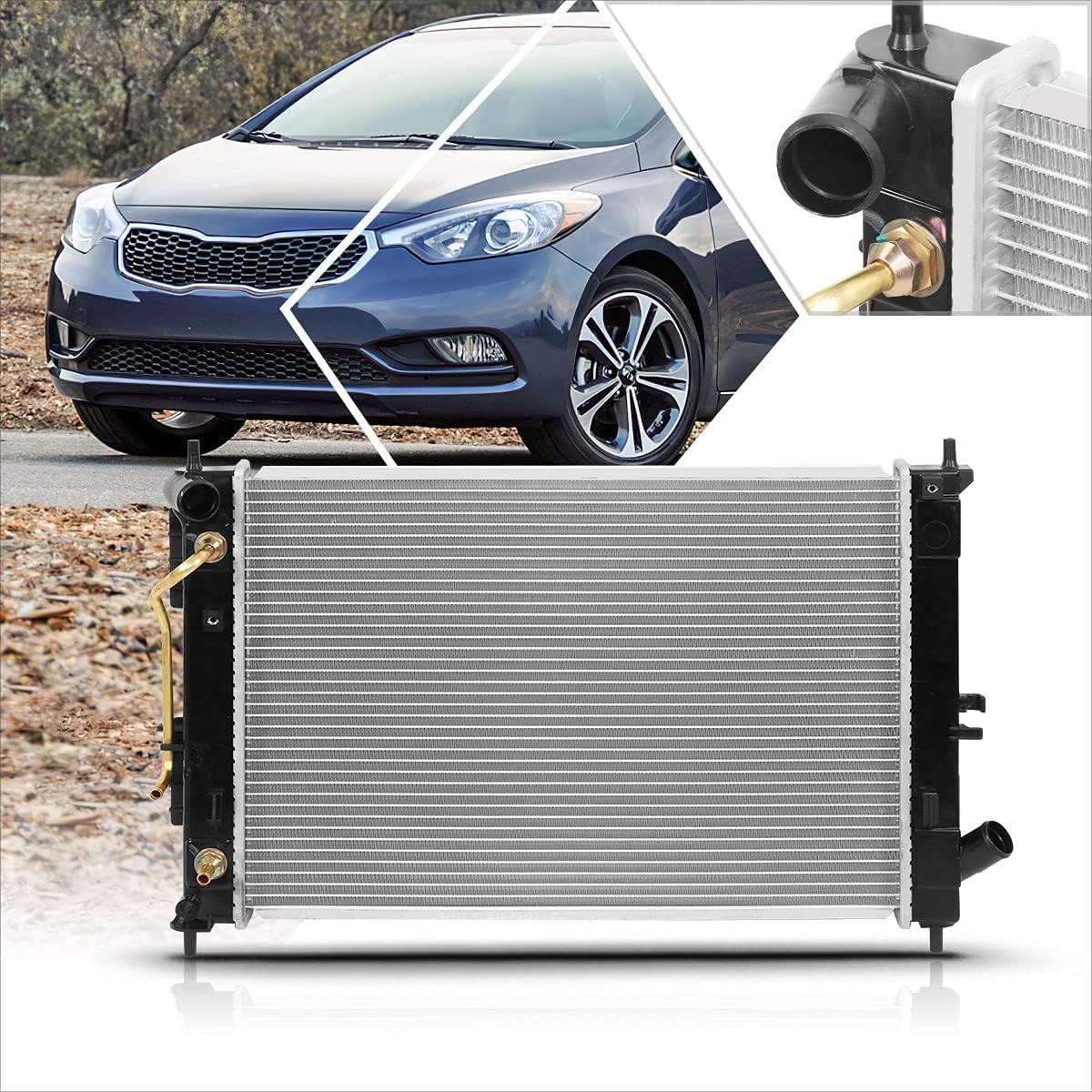 DPI-13412 OE Factory Style Aluminum Core Radiator Compatible with 15-18 Forte5/14-16 Elantra