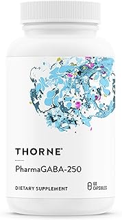 THORNE - PharmaGABA-250 - GABA Supplement - 250 mg Natural Source Gamma-Aminobutyric Acid - Promotes a Calm, Relaxed, Focused State of Mind* - 60 Capsules
