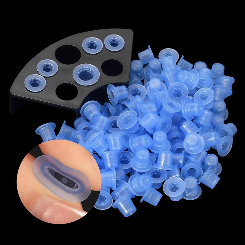ATOMUS Kit com 300 copos de silicone para tinta de tatuagem e suporte plástico com 8 cavidades