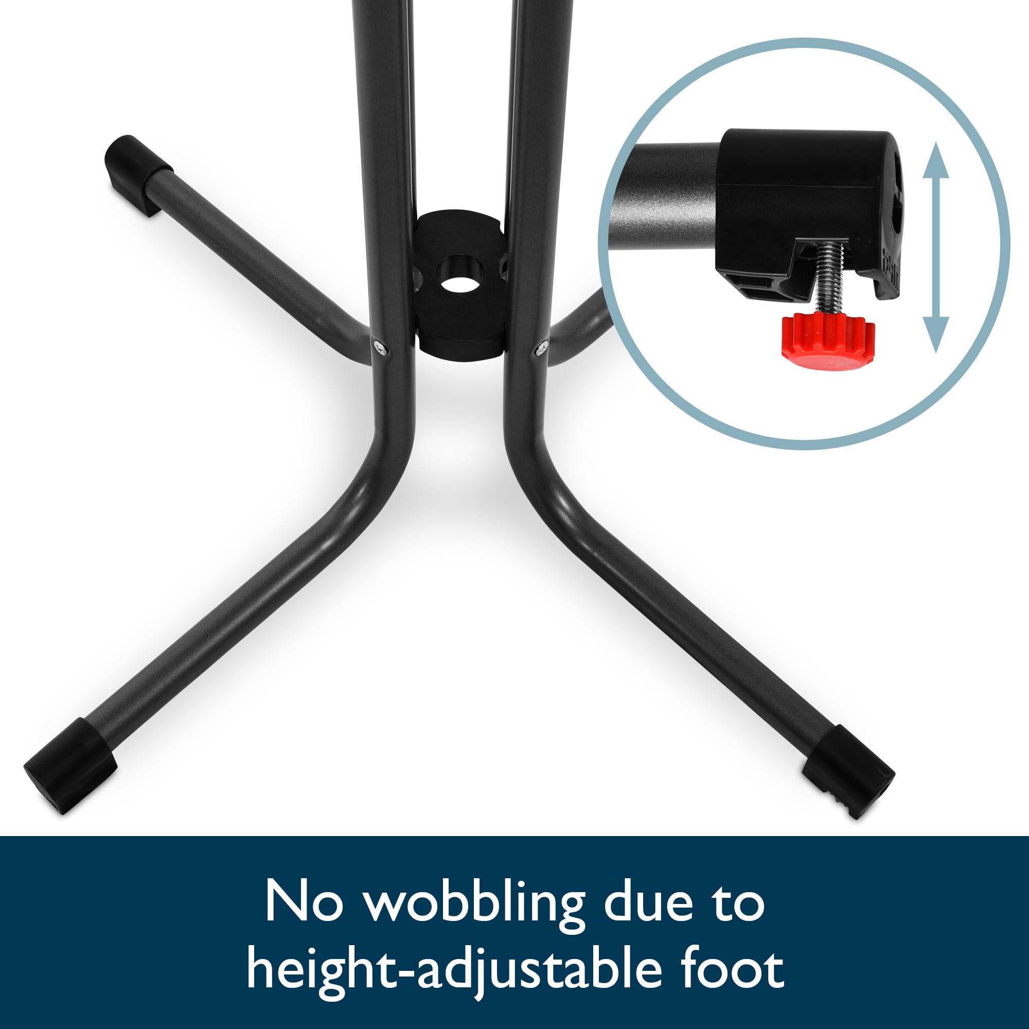 Beautissu Mesa Alta Plegable Negra Ø70cm Bellini – Robusta Mesa Bistró para Exteriores, Resistente a Intemperie, Pie Ajustable en Altura, Fácil Montaje con Soporte Premontado – Mesa Redonda