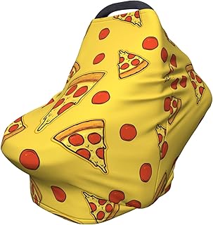 Pizza Cheese Car Seat Cover for Babies Nursing Cover Breastfeeding Covers Infant Peekaboo Opening Carseat Canopy for Newborn Shower Gift