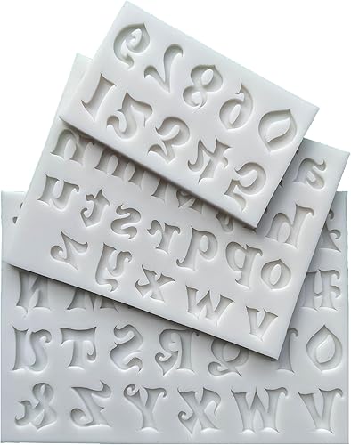 Miniatura 11 de Juego de moldes de silicona de 3 piezas para letras y números en forma de rayos mágicos - Ideal para pasteles de fondant, chocolate, manualidades
