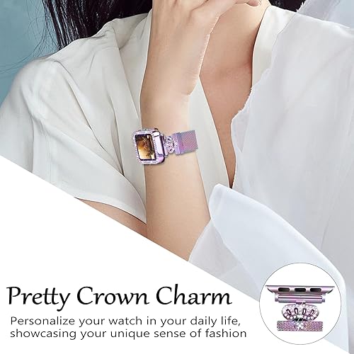 Miniatura 3 de Correa magnética compatible con Apple Watch de 1.496 pulgadas, 1.575 pulgadas, 1.614 pulgadas, 1.654 pulgadas, 1.732 pulgadas, correa de metal de