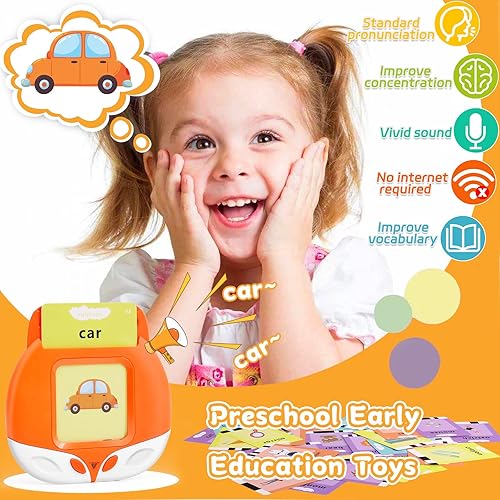 Miniatura 3 de Juguetes para niños pequeños, tarjetas flash parlantes con 224 palabras visuales, juguetes de terapia del habla de bolsillo para niños con autismo,