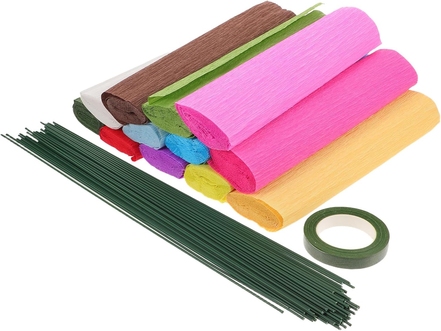 Garneck Crepe Paper Flower Kit for Crafting with Lightweight Floral Craft Paper Rolls, Versatile Decorative Bouquet Making Supplies for Birthday Party and Romantic Settings