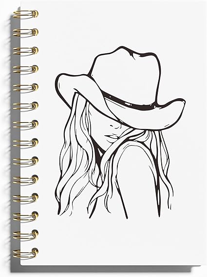 Preppy Notebook With Pink & Blue Hearts - Aesthetic Spiral Journal 5.5x8.3 Inches For Girls & Women