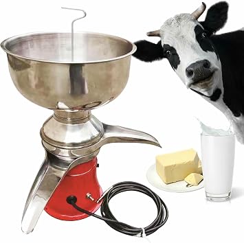 Electric Cream Separator,8l Milk Bowl,50l/H,9500r/Min Stainless Steel Milk Centrifugal Machine for Cows/Sheep/Goat/Camel Milk