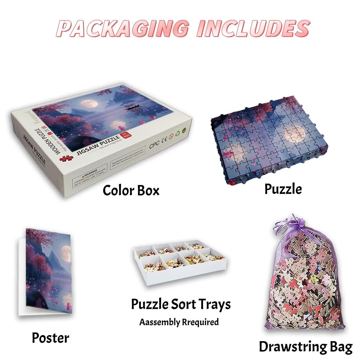 Puzzle 4000 sztuk krajobrazy, puzzle księżyc, puzzle 4000 dorosłych, puzzle dla dorosłych z pudełkiem prezentowym, drewniane puzzle wyzwanie dla całej rodziny, oryginalne prezenty dla kobiet dekoracja