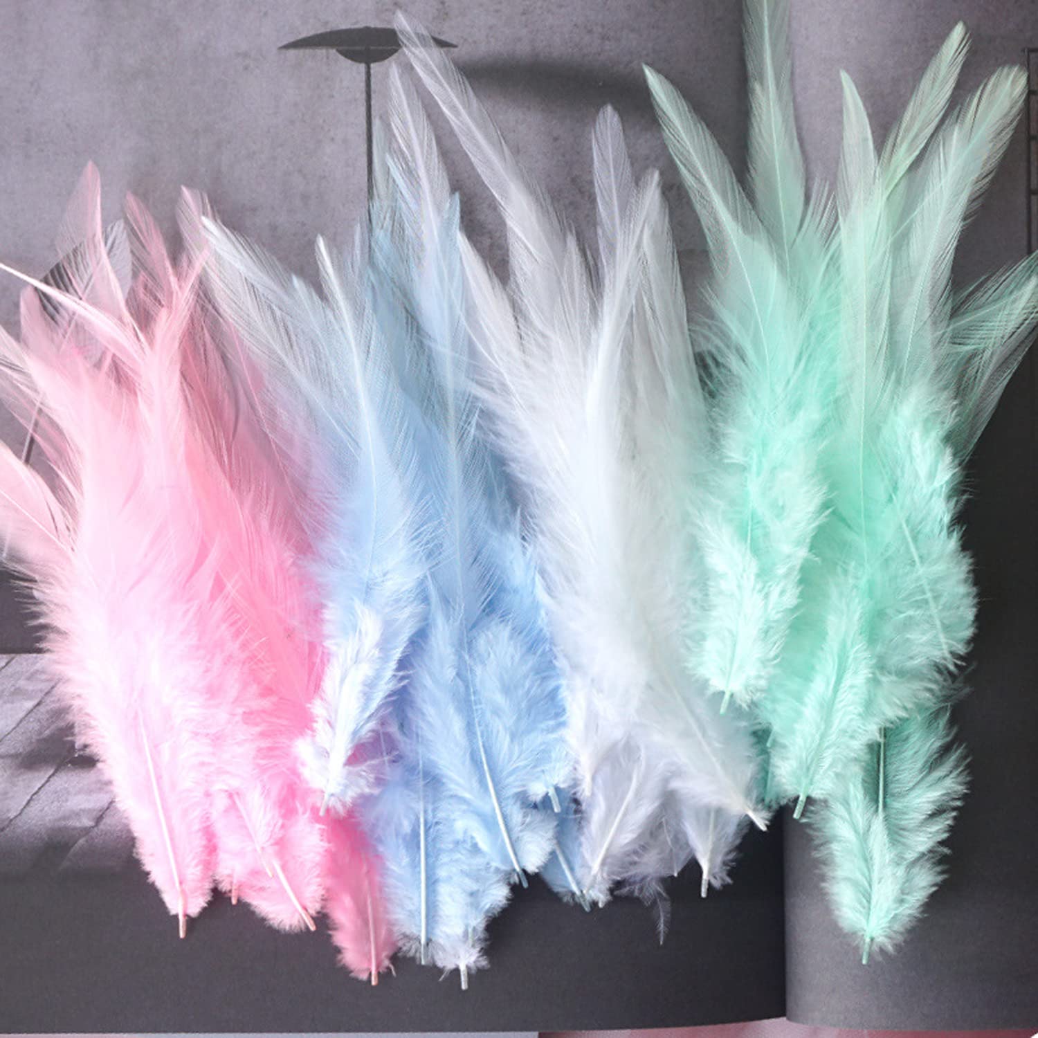 100 Pcs Craft Feathers Assorted Colors Feathers,4-7 inch Natural Colorful Pheasant Feathers for Dream Catchers Headband Jewelry Making Wedding Themed Party Festivals