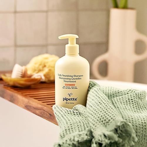 Miniatura 2 de Pipette Dúo de champú y acondicionador nutritivo, 11.2 onzas líquidas (paquete de 2), sin silicona y desgarros, fabricado con escualano para