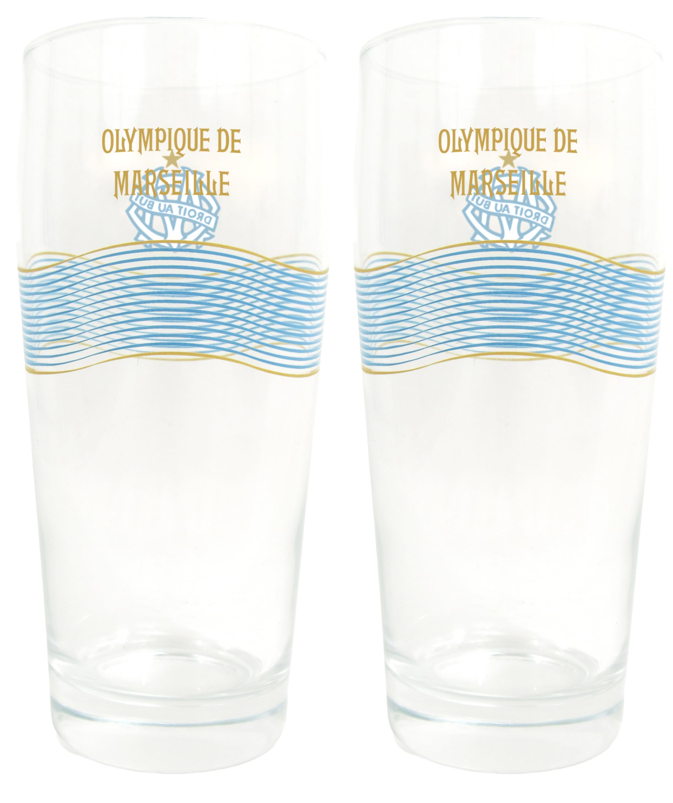 OLYMPIQUE DE MARSEILLE 2 x Verre à Bière 48 cl OM Collection officielle