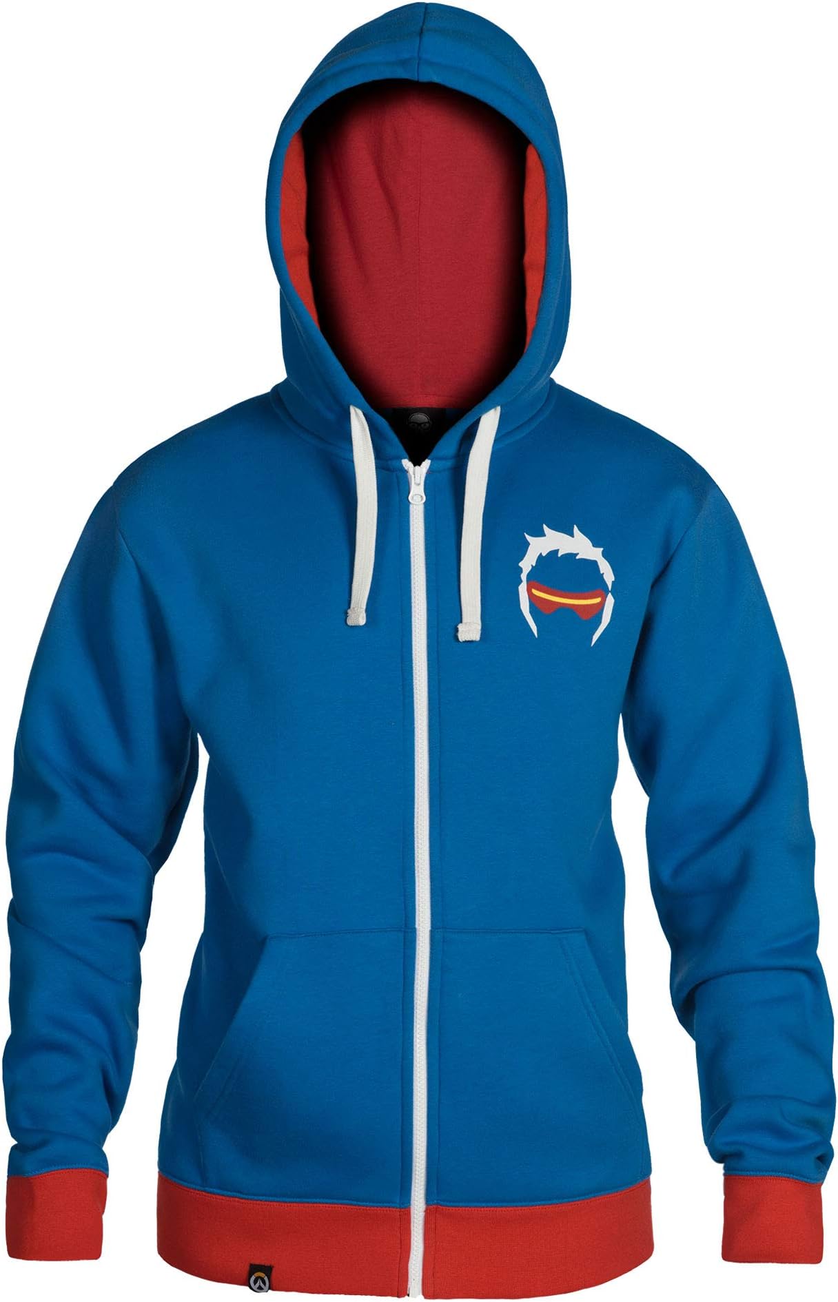 Overwatch Ultimate Soldier: 76 Men's Gamer Zip-Up Hoodie, Blue, Medium