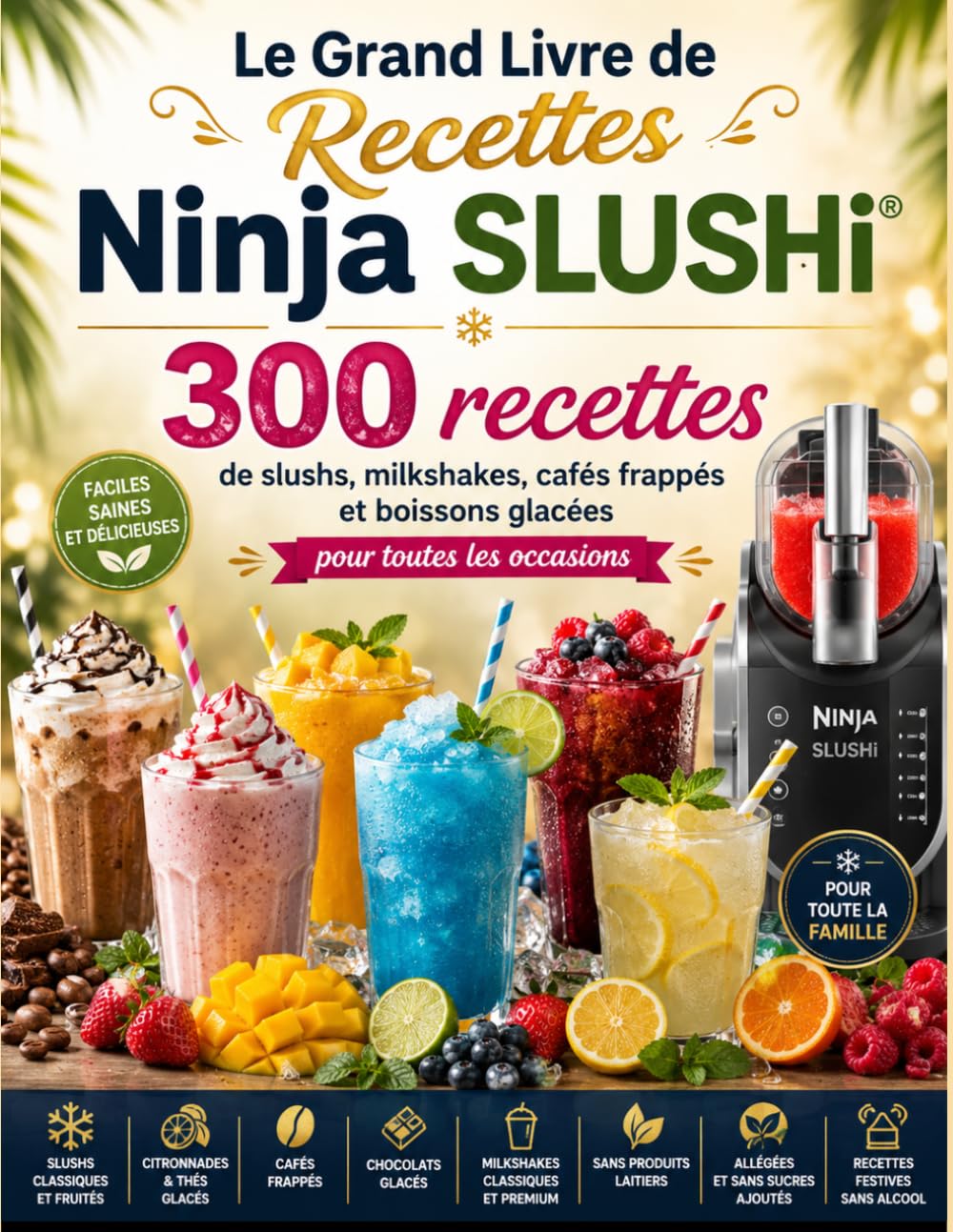 Le Grand Livre de Recettes Ninja SLUSHi: 300 recettes de slushs, milkshakes, cafés frappés et boissons glacées pour toutes les occasions