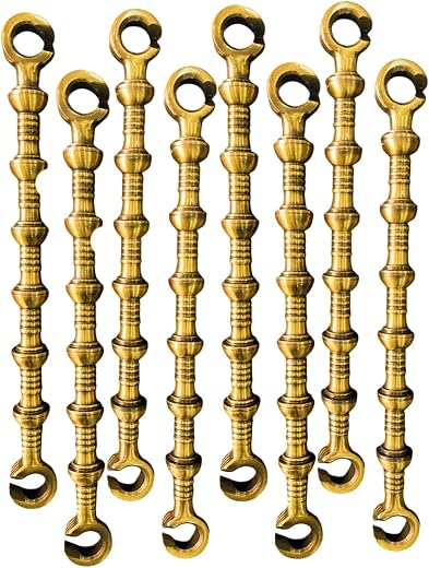 Trendy Creation HUB16 mm with 12 Inch Georgian Design Golden Brass Heavy Duty Hangning Hooks Swing Chain Link Road Jhula A...