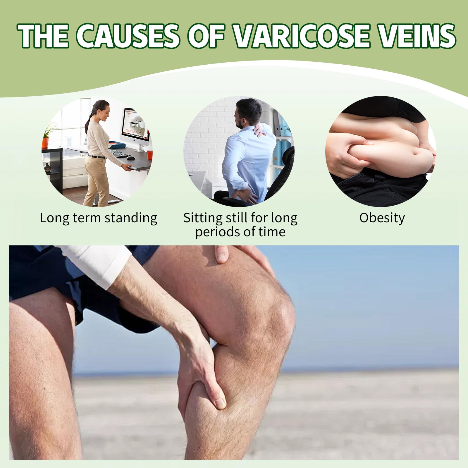 24 comprimidos de parches para el tratamiento de varices en las piernas, alivia el dolor de piernas, mejora la salud capilar y la circulación sanguínea.