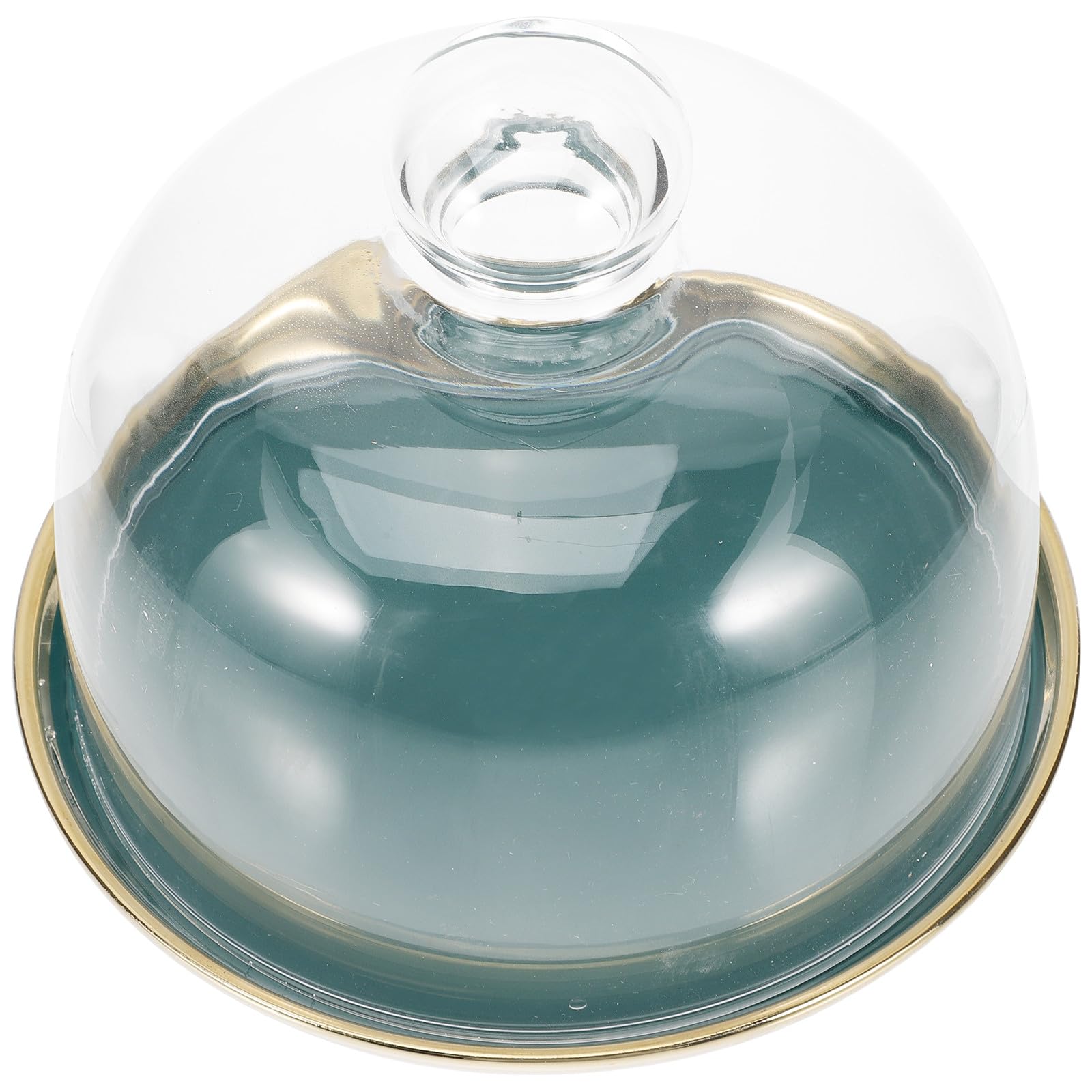 Transparente Kuchenplatte mit Haube aus Glas und Keramik