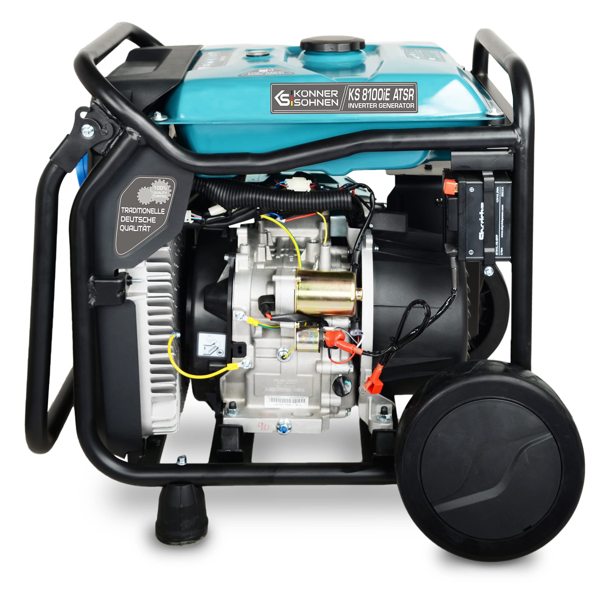K&S Könner&Söhnen KS 8100iE ATSR Invertergenerator Benzin-Inverter-Generator, Stromerzeuger Höchstleistung 8,0 kW, 2 USB-Anschlüsse,Kupferwicklung, Kurzschluss- und Überlastschutz, EURO V