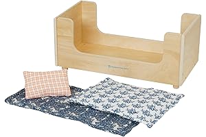 Manhattan Toy Sleep Tight Wooden Play Sleigh Bed for Dolls and Stuffed Animals