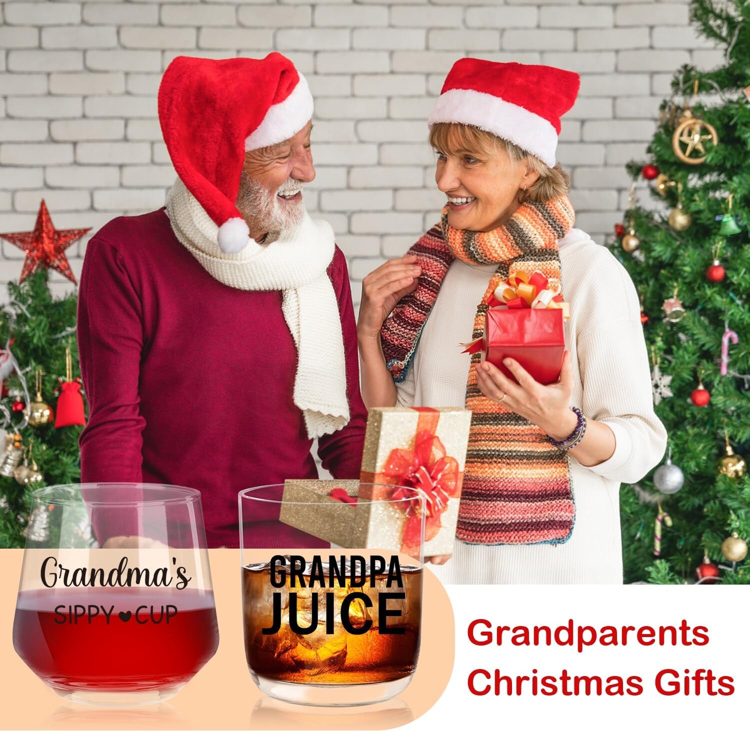 Grandparents Christmas Gifts, Grandma Wine Glass And Grandpa Whiskey Glass Set, Cool Christmas Gift Ideas For Grandparents, Best Grandparents Gifts, Grandma Grandpa Mugs, Presents For Grandparents - Image 7