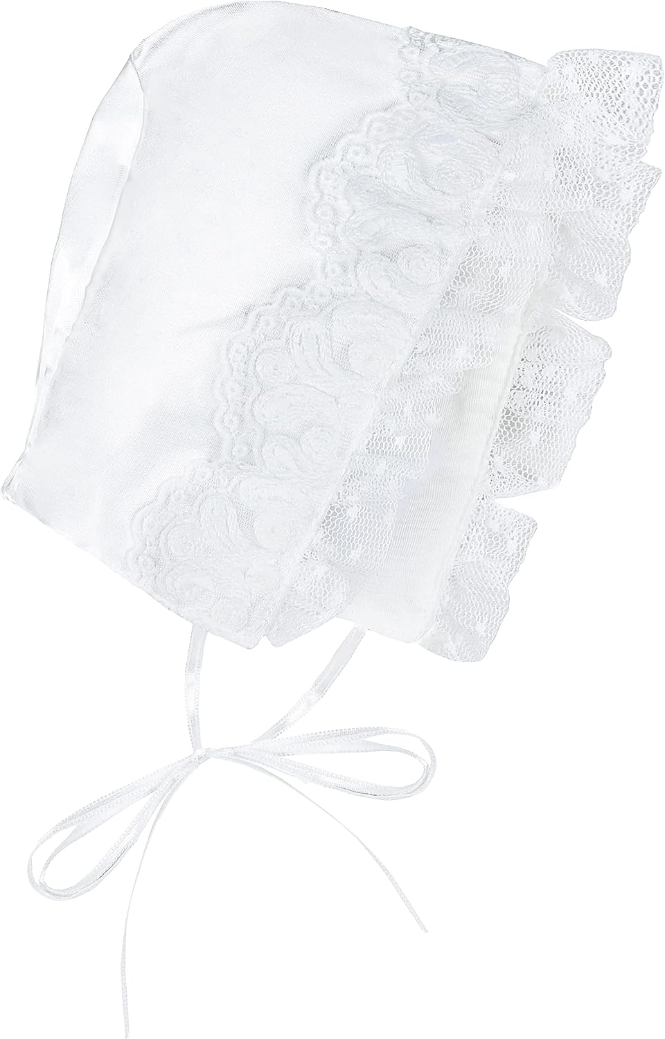 Lilax Baby Girl Christening Baptism White Lace Satin Dress Gown 4 Piece Deluxe Set