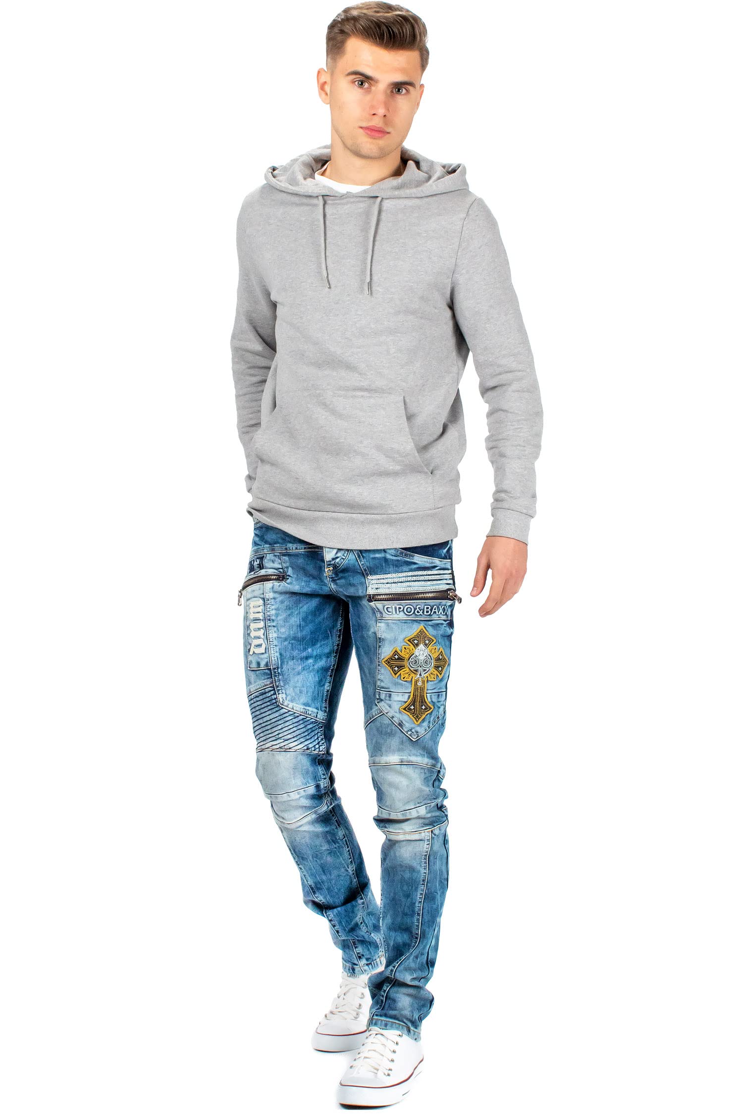 & Baxx Męskie dżinsy na czas wolny spodnie Clubwear Style Denim Disco Dope