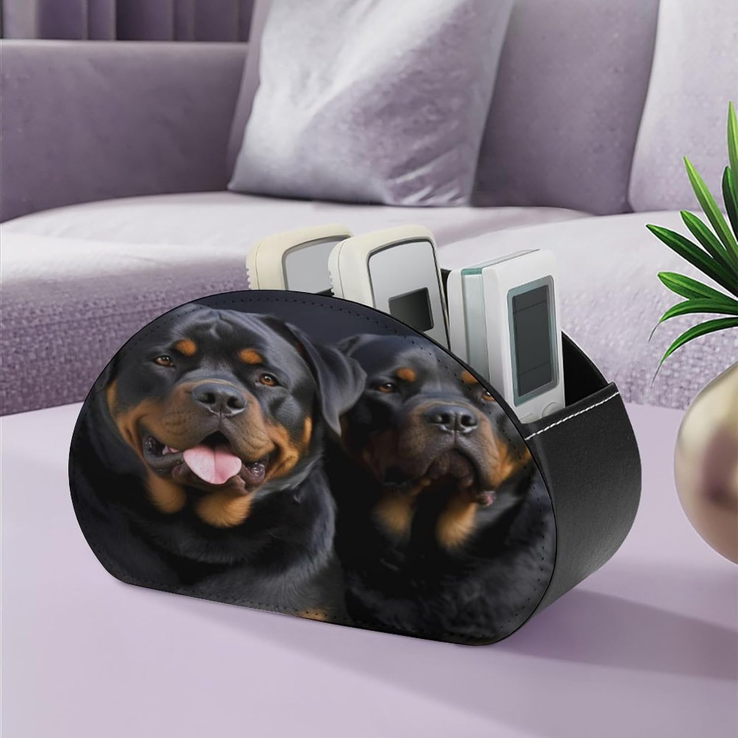 TV Remote Control Holder, 5 Compartments, Rottweiler Wallpaper image 5