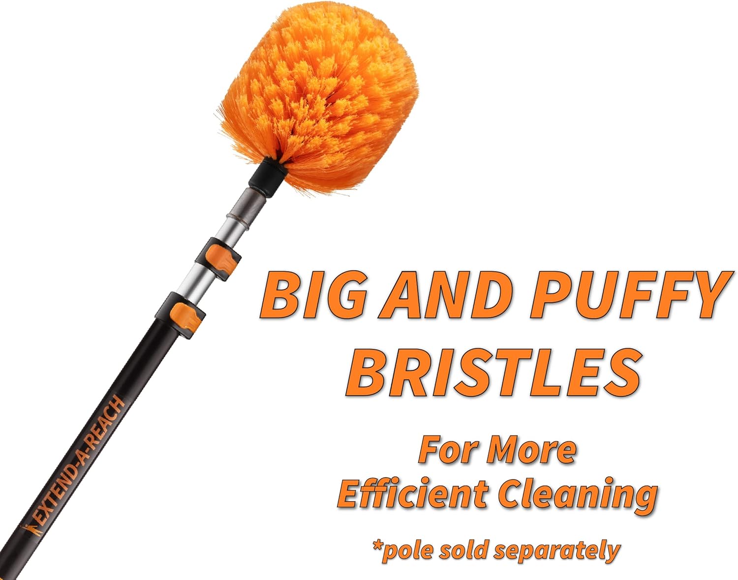 1.5-3 ft Window Squeegee with Long Handle & Cobweb Duster // Car Window Cleaner Tool & Window Squeegee with Scrubber with Telescopic Extension Pole