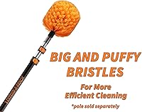 Vista 6 de Escobilla de ventana de 1.5-3 pies con mango largo y plumero de telaraña/herramienta de limpieza de ventanas de coche y escobilla de ventana