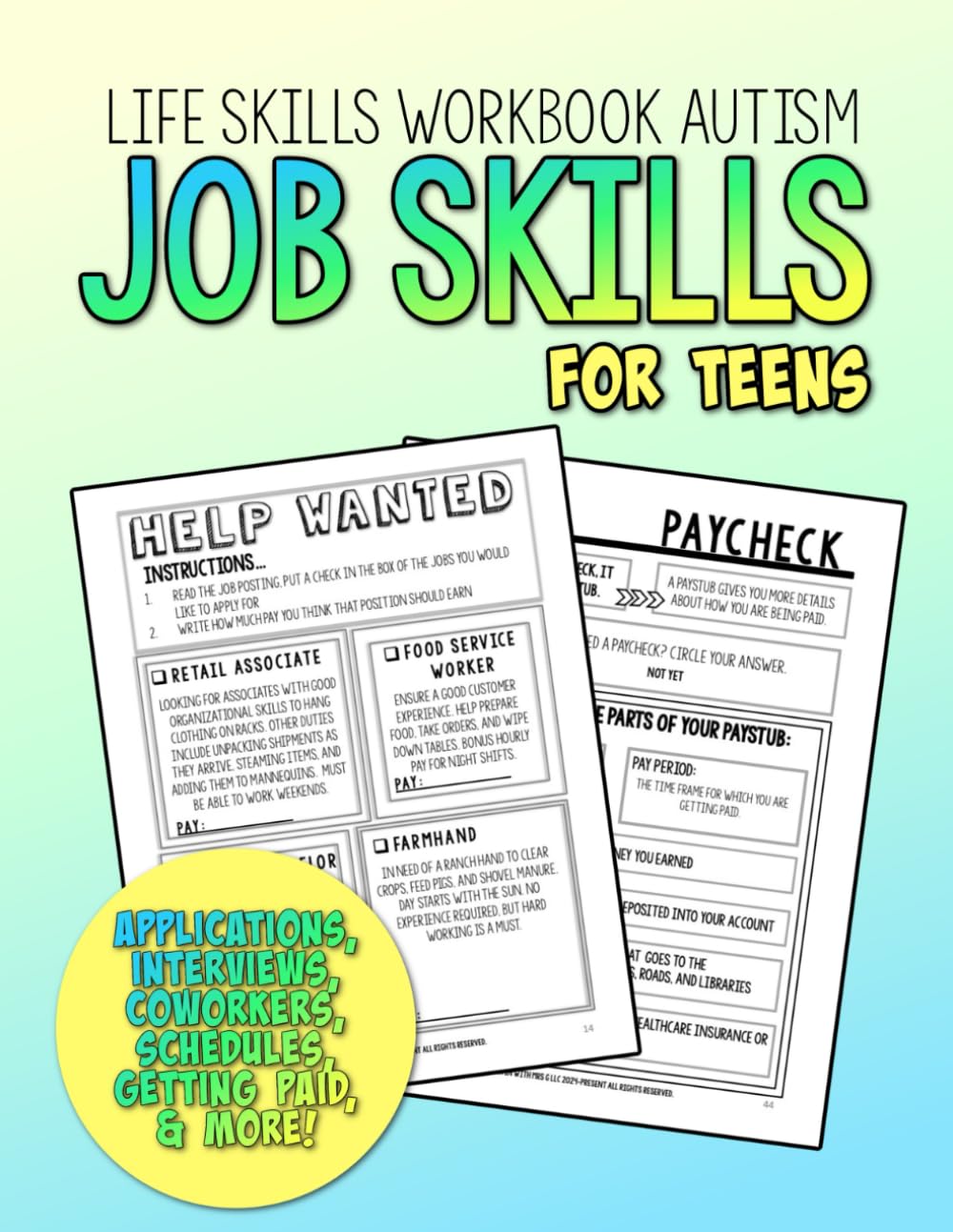 Job Skills for Teens: Life Skills Workbook Autism (Special Education Workbooks)