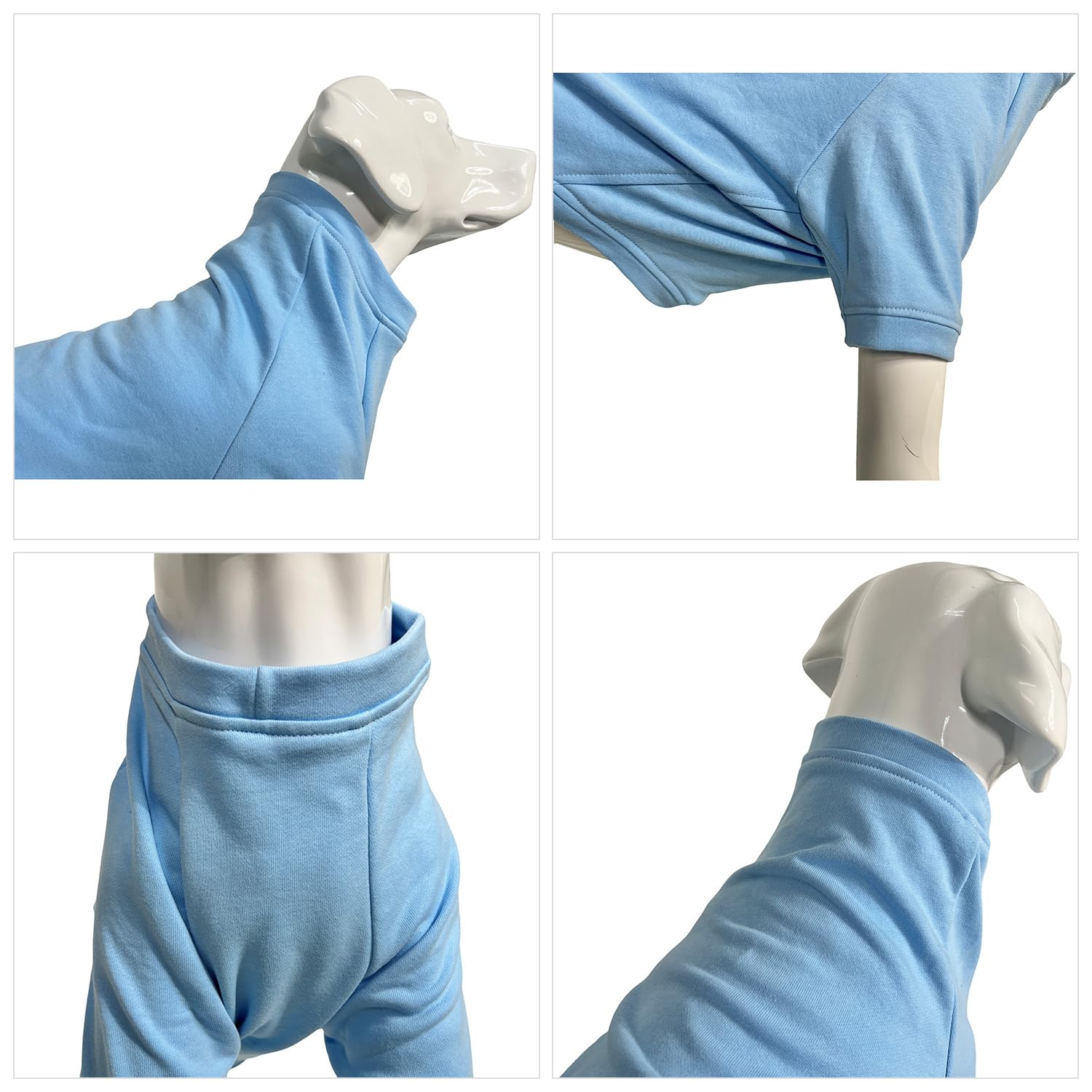 Lovelonglong Dog Pullover Sweatshirt Autumn Winter Cold Weather Dog T-Shirts for Small Medium Large Size Dogs Yorkshire Terrier Pomeranian Clothes Sky-Blue S - Image 4