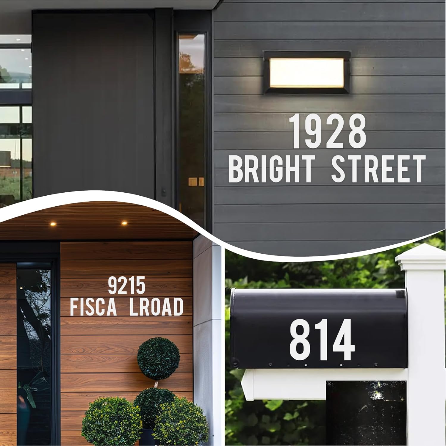 16 Inch Metal House Numbers, Door Numbers and Letters, White Modern House Numbers, Mailbox Numbers and Address Sign for Outside, Address Numbers for House Apartment(M)