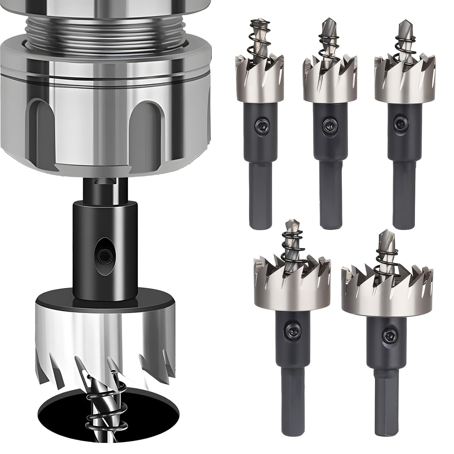 High-Speed Steel Hole Saw Drill Bit Set – 5 Pcs (16-25mm / 5/8” to 1”) – Heavy-Duty Toolkit for Stainless Steel, Aluminum, Plastic, Wood