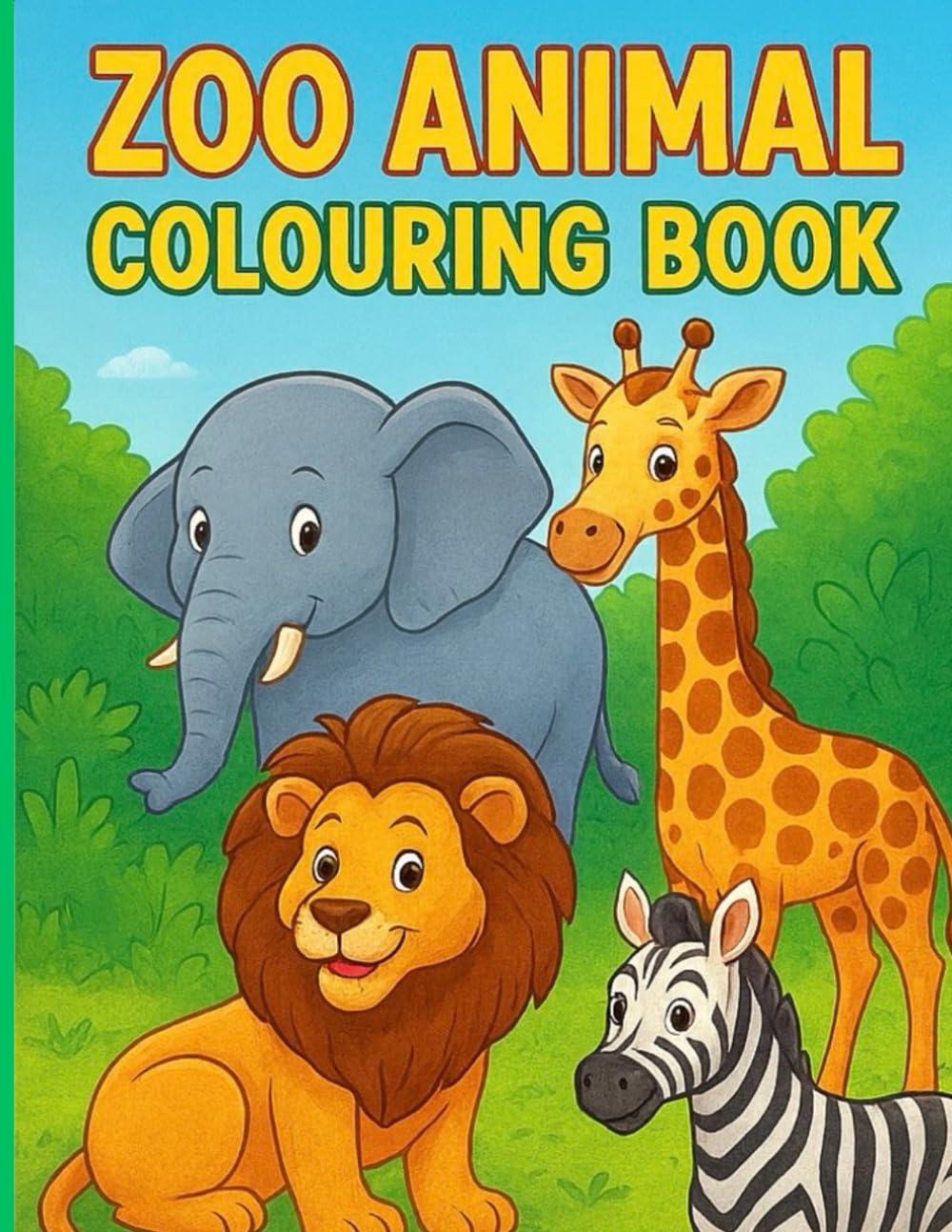 Zoo animal colouring book