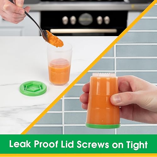 Miniatura 3 de Recipientes de almacenamiento de alimentos para bebés con tapas Write What You Wers, paquete de 6 – Tarros de plástico reutilizables, apilables y a