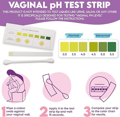 Miniatura 3 de Ecoblossom Tiras de prueba de pH vaginal para mujeres, control del equilibrio del pH, monitorea el tratamiento de la vaginosis bacteriana BV,