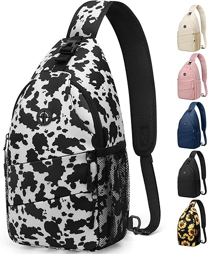 Vista 7 de Bolsos cruzados para mujeres y hombres, mochila de moda, bolsa casual para el pecho con correa de hombro convertible Negro