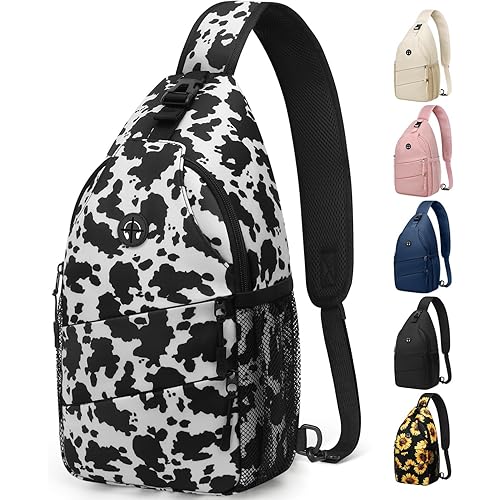 Crossbody Bags for Women Men Trendy Sling Bag Backpack Casual Chest Bag with Convertible Shoulder Strap