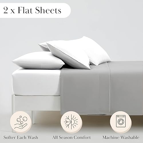 Miniatura 8 de Southshore elegantes sábanas de gran tamaño, lisas. Extra grandes, 132110pulgadas, Microfibra, Pizarra, King