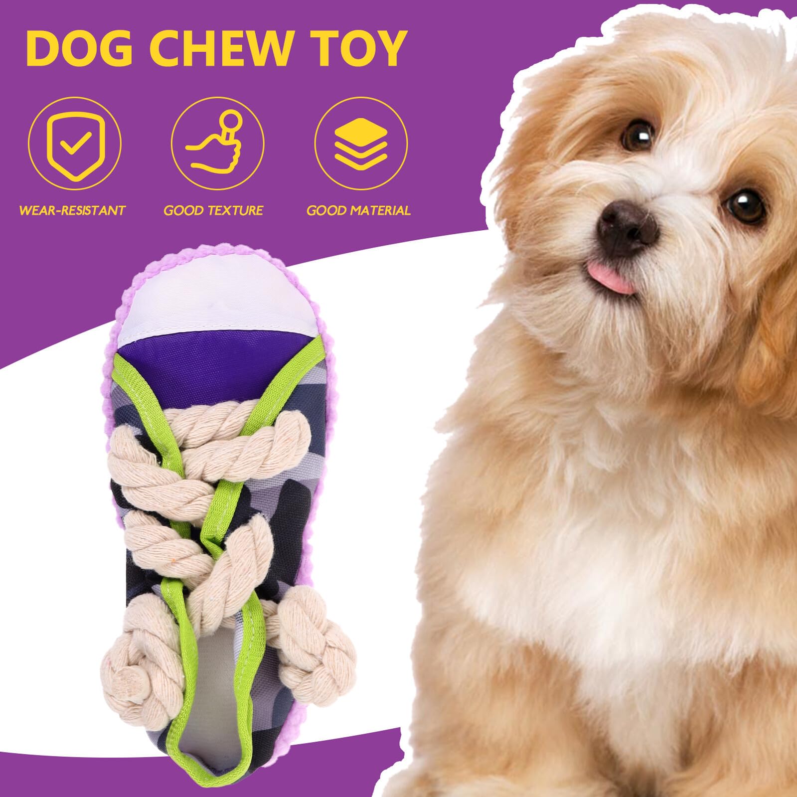 Juguete para Perros Pequeños con Sonido Zapato para Morder y Masticar Juguete Interactivo para Cachorros para Limpiar Dientes y Evitar Daños Muebles Color Morado